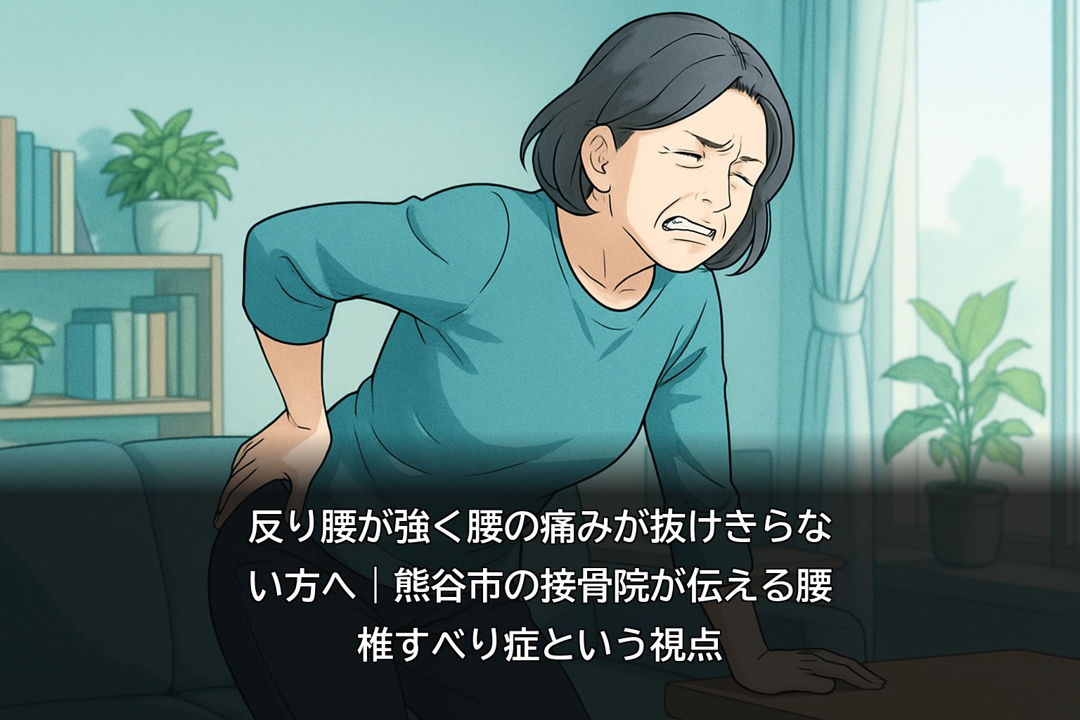 反り腰と腰の痛みに悩む熊谷市の女性のイメージ