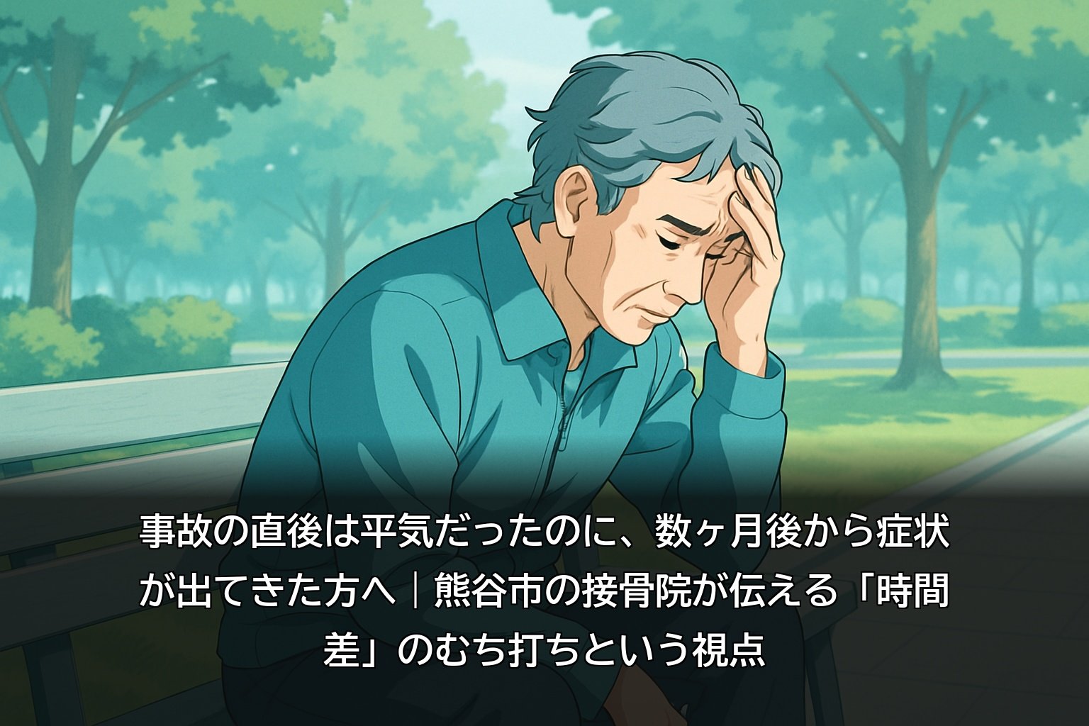 熊谷市で追突事故後に頭痛を感じる男性のイメージ