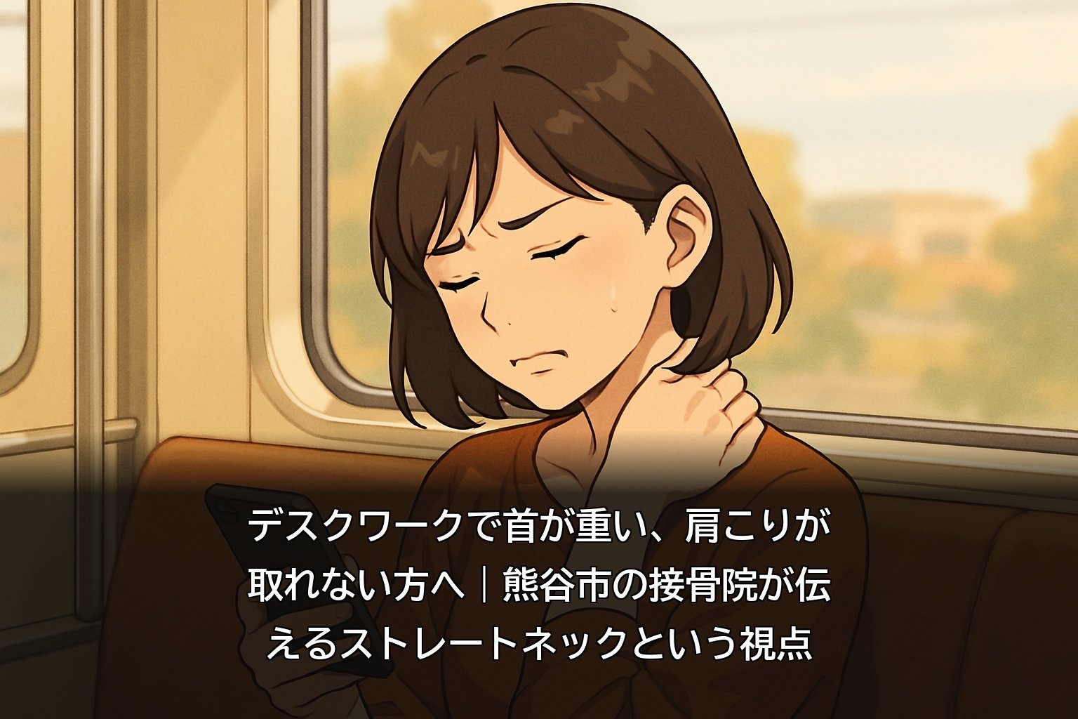 熊谷市の接骨院でストレートネックの検査を受ける女性患者