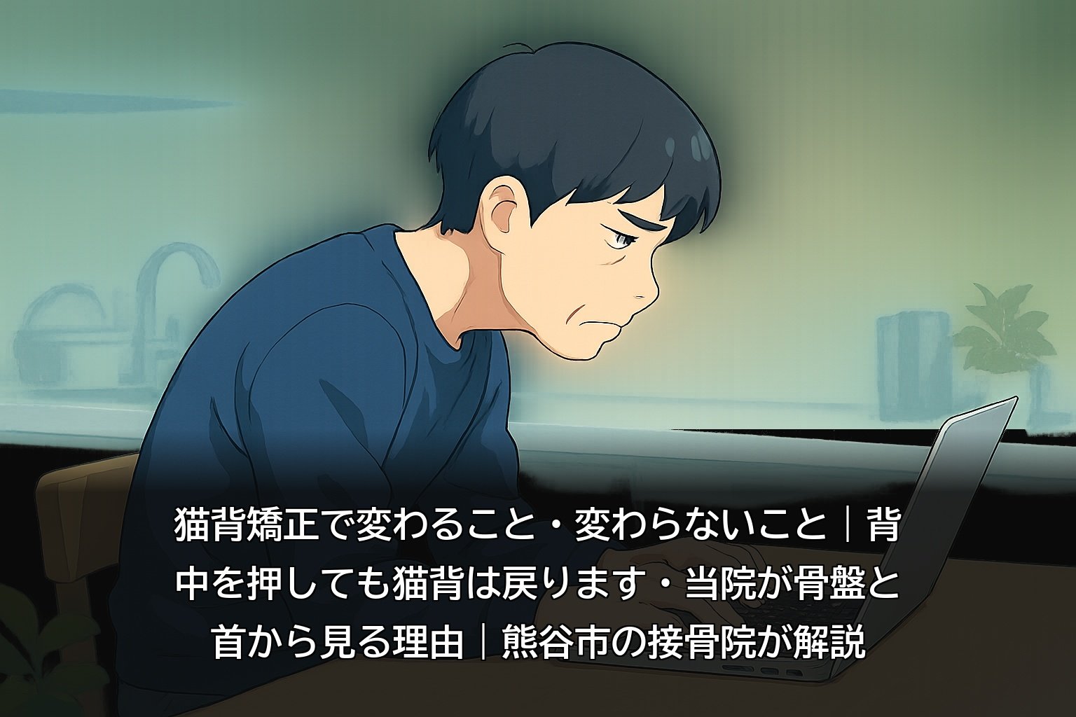 猫背矯正で変わることと変わらないことを骨盤と首の位置から解説する熊谷市の接骨院